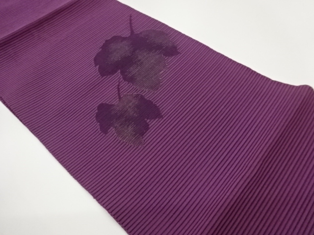 絽綴れ葉模様織出し名古屋帯